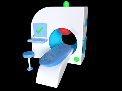 C4D医疗扫描仪蓝白卡通3D立体元素图片