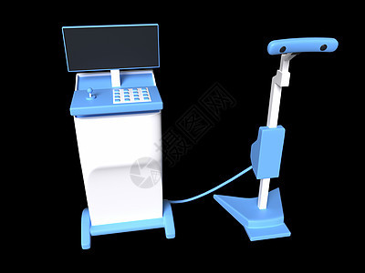 C4D蓝白医疗机器卡通3D立体元素背景图片