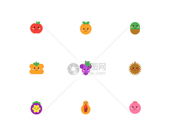 水果可爱表情小图标图片