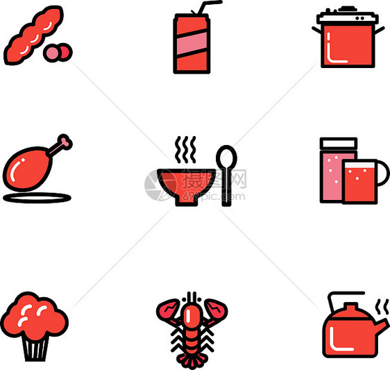 厨具餐饮矢量图标图片