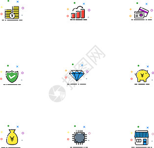 金融科技类矢量MBE图标高清图片