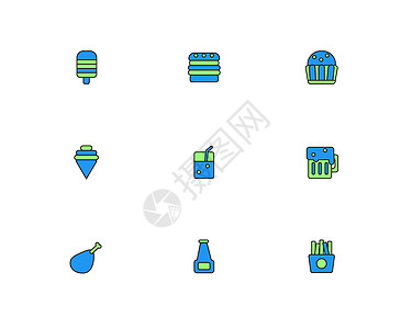 休闲零食零食简洁图标插画