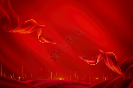 创意丝绸大气红色背景图片