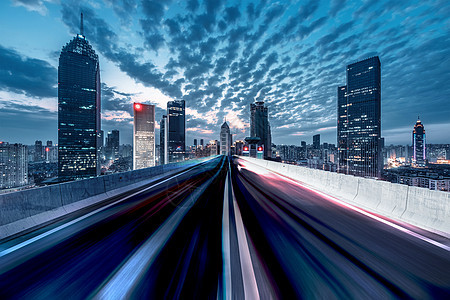 大气城市夜景汽车公路背景背景图片