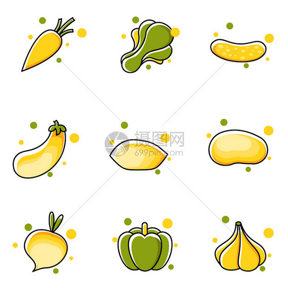 黄绿色蔬菜icon图标萝卜青菜图片