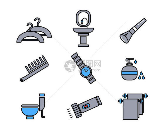 多色生活衣架生活用品主题生活矢量元素套图图片