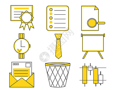 黄色可爱商务SVG图标元素高清图片