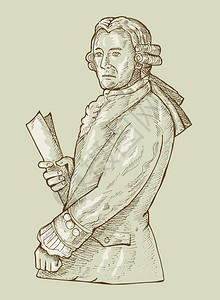 一位17世纪绅士或贵族戴假图片