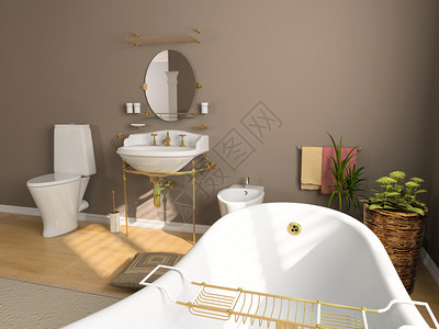 现代浴室内部3d渲染图片