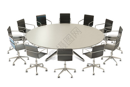 圆桌会议由白背景孤图片
