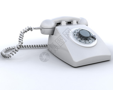 复古电话的3D渲染图片