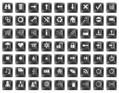 黑色键盘按钮符号和图标图片