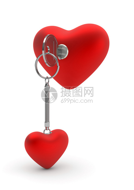 键打开心脏锁定爱情人节日系列3D图片