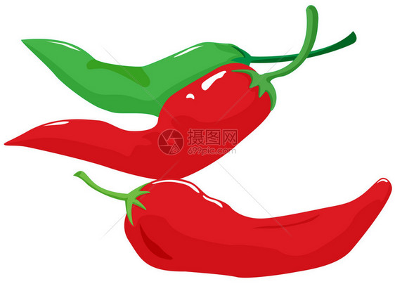 青椒和红椒的插图图片