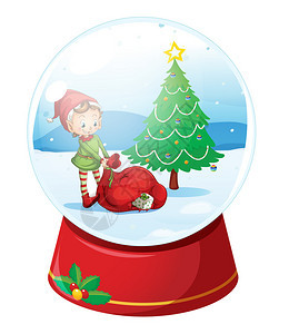 圣诞雪球的插图图片