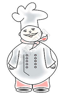 白色背景上的厨师插图背景图片