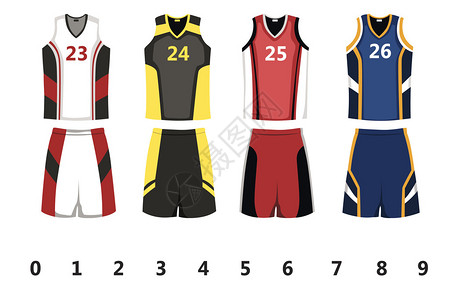 篮球衣设计的矢量图解图片