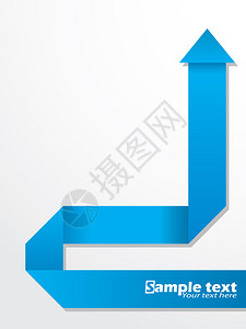 使用折叠蓝折纸箭的简图片