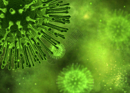 带有细菌和小颗粒的流感背景图片