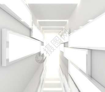 带有空房间彩色白盒框架显示的抽图片