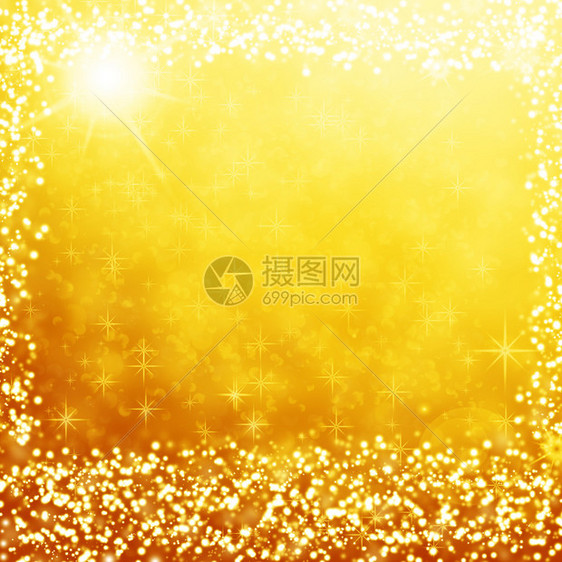 金色背景光亮的圣诞节背景有星图片