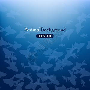 动物背景与蓝色的鱼图片
