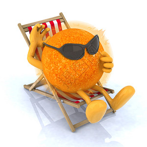 太阳有太阳墨镜躺在沙滩椅图片