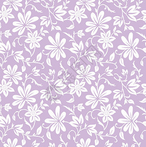 无缝紫色矢量花卉背景图片