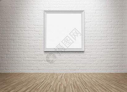 砖墙上空房间空白图片框复制空图片