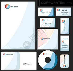 企业形象模板可编辑集设计包括商业文件卡片CD信封和钥图片