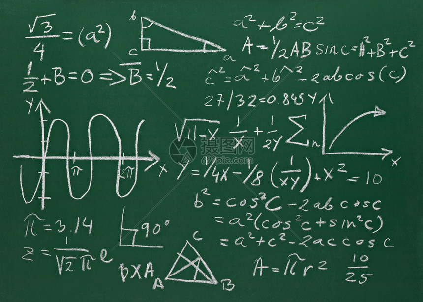 学校黑板教育的数学公式图片