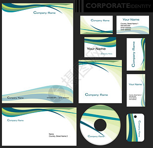企业形象模板可编辑集设计包括商业文件卡片CD信封和钥图片