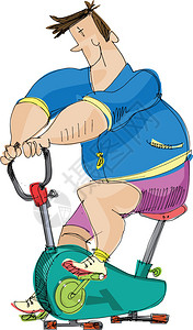 骑自行车健身卡通背景图片