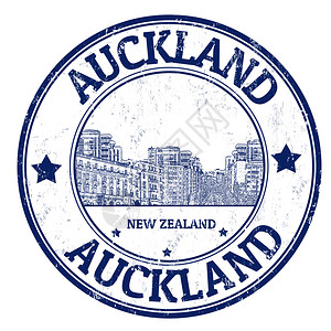 以新西兰奥克兰市命名的Grunge橡皮图章图片