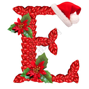 圣诞信E和圣诞老人帽是圣诞节字图片