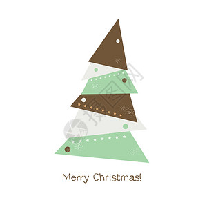 圣诞树装饰的三角形矢量图片