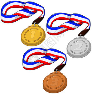 金银铜牌的矢量插图奥运奖牌图片