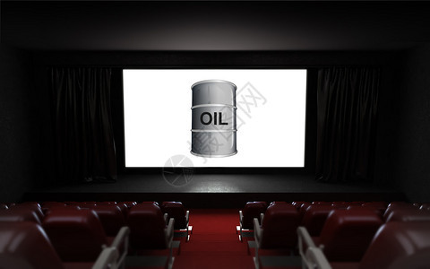 在屏幕插图上刊登汽油桶广告的空电影放映厅用汽图片