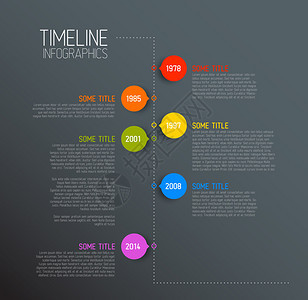 矢量黑暗Infographic时间表报告模图片