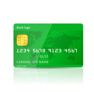 现实塑料卡信用卡借记卡的矢量插图图片