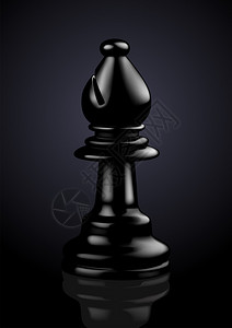 国际象棋黑主教矢量图图片