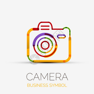 矢量多彩摄影机图标公司标志设计商业符号概念图片