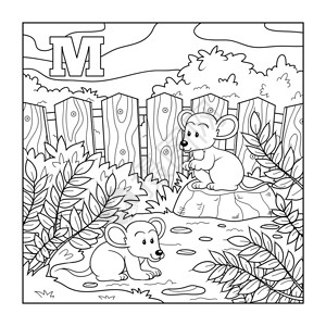 乐不思鼠彩色书本Mice无色儿童字母表插画