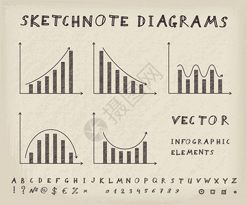商业信息图表涂鸦矢量速写设计图片