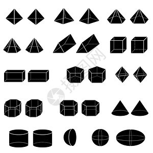 儿童矢量的3d几何剪影图片