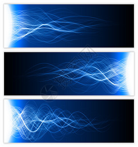 带有祝福能量波的横幅蓝色硬波图片