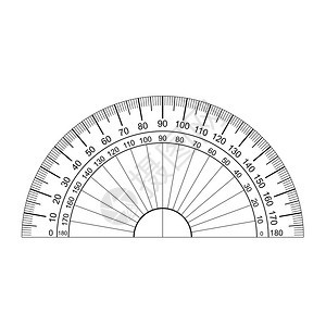 在白色上隔离的量角器矢量图像图片