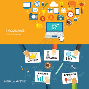 数字市场营销和电子商图片