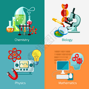 科学设计概念集与化学生物学理数学图图片