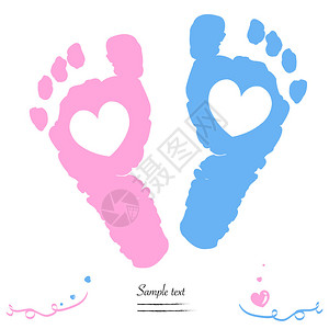 双生女和男婴双脚印表图片
